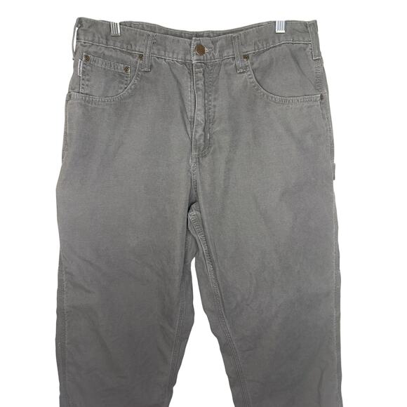 Carhartt Loose Fit Canvas Carpenter Pants Men’s Size  34x30 Moss Green B159 - Picture 4 of 6